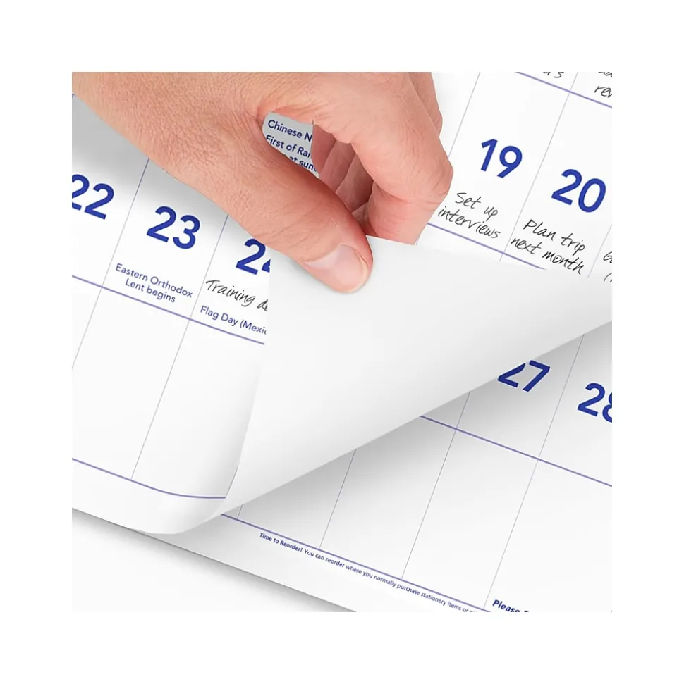 2024 -2026 AT-A-GLANCE 27" x 12" Three-Month Wall Calendar, White/Purple (PM14-28-25)