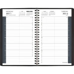 2024-2025 AT-A-GLANCE 5" x 8" Academic Daily Planner, Faux Leather Cover, Black (70-807-05-25)