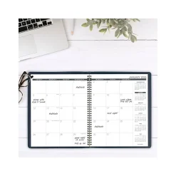2025 AT-A-GLANCE 9" x 11" Calendar Year/Monthly Planner, Faux Leather Cover, Navy (70-260-20-25)