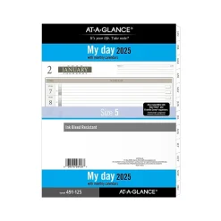 2025 AT-A-GLANCE 11" x 8.5" Daily & Monthly Planner Refill, White/Brown (491-125-25)