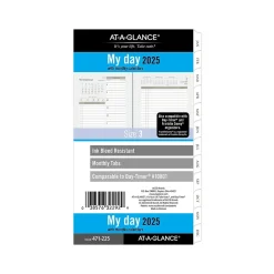 2025 AT-A-GLANCE 6.75" x 3.75" Daily & Monthly Planner Refill, White/Brown (471-225-25)