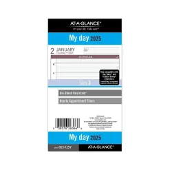 2025 AT-A-GLANCE 3.75" x 6.75" Daily Planner Refill, White/Red (063-125Y-25)