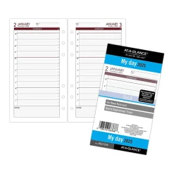 2025 AT-A-GLANCE 3.75" x 6.75" Daily Planner Refill, White/Red (063-125Y-25)