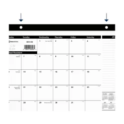 2025 AT-A-GLANCE 17.75" x 11" Monthly Desk Pad Calendar, White/Black (SK14-00-25)