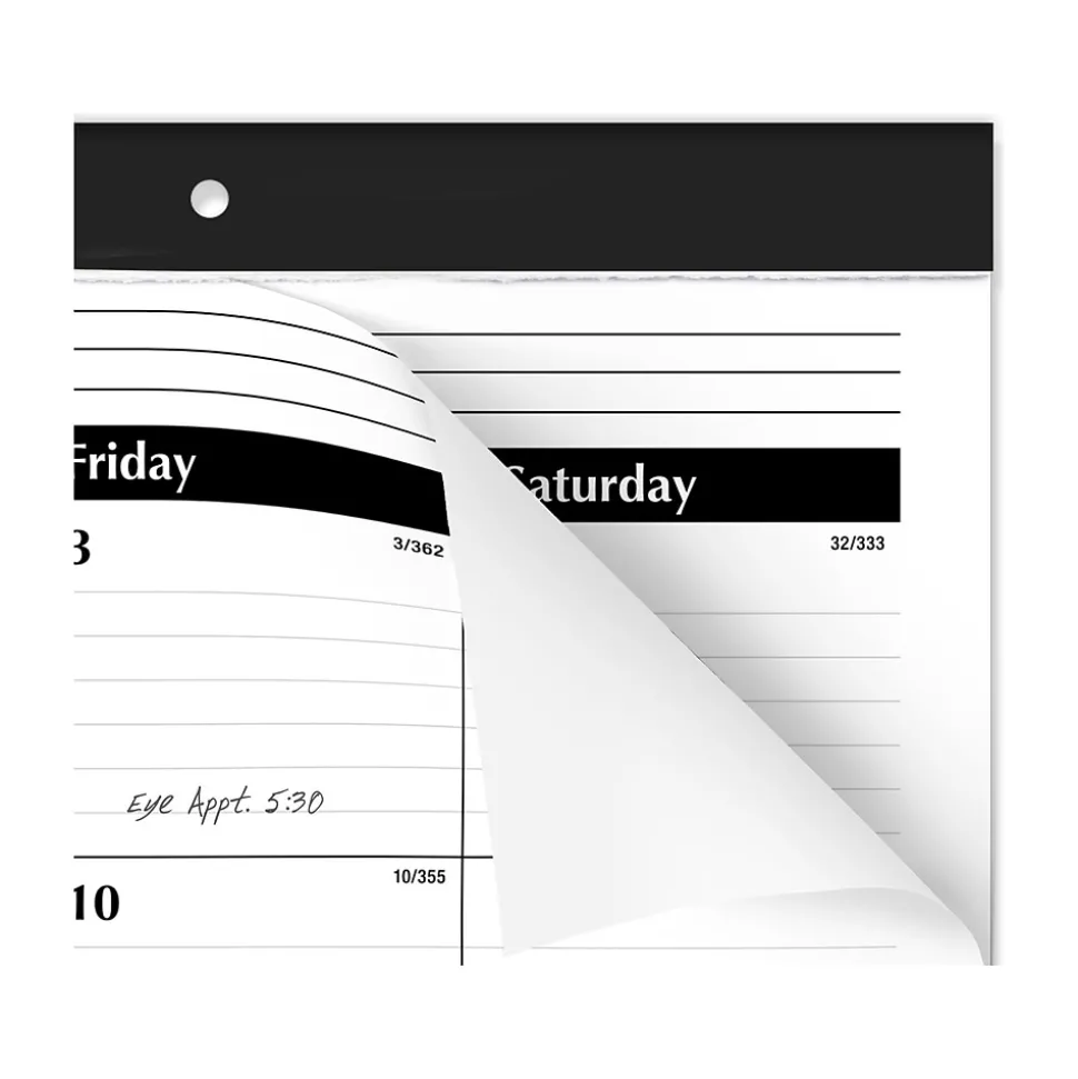 2025 AT-A-GLANCE 21.75" x 17" Monthly Desk Pad Calendar, White/Black (SK24-00-25)