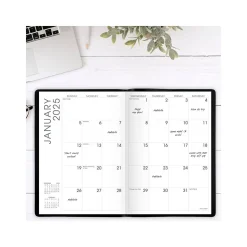 2025 AT-A-GLANCE 7" x 10" Monthly Planner, Faux Leather Cover, Black (70-432-05-25)