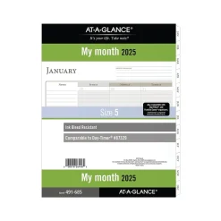 2025 AT-A-GLANCE 8.5" x 11" Monthly Planner Refill Pages, White/Brown (491-685-25)