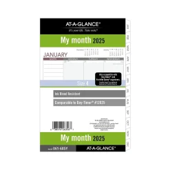 2025 AT-A-GLANCE 5.5" x 8.5" Monthly Planner Refill Pages, White/Gray (061-685Y-25)