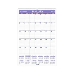 2025 AT-A-GLANCE 20" x 30" Monthly Wall Calendar, White/Purple (PM4-28-25)