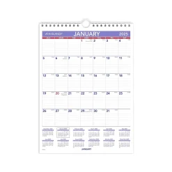 2025 AT-A-GLANCE 8" x 11" Monthly Wall Calendar, White/Purple (PM1-28-25)