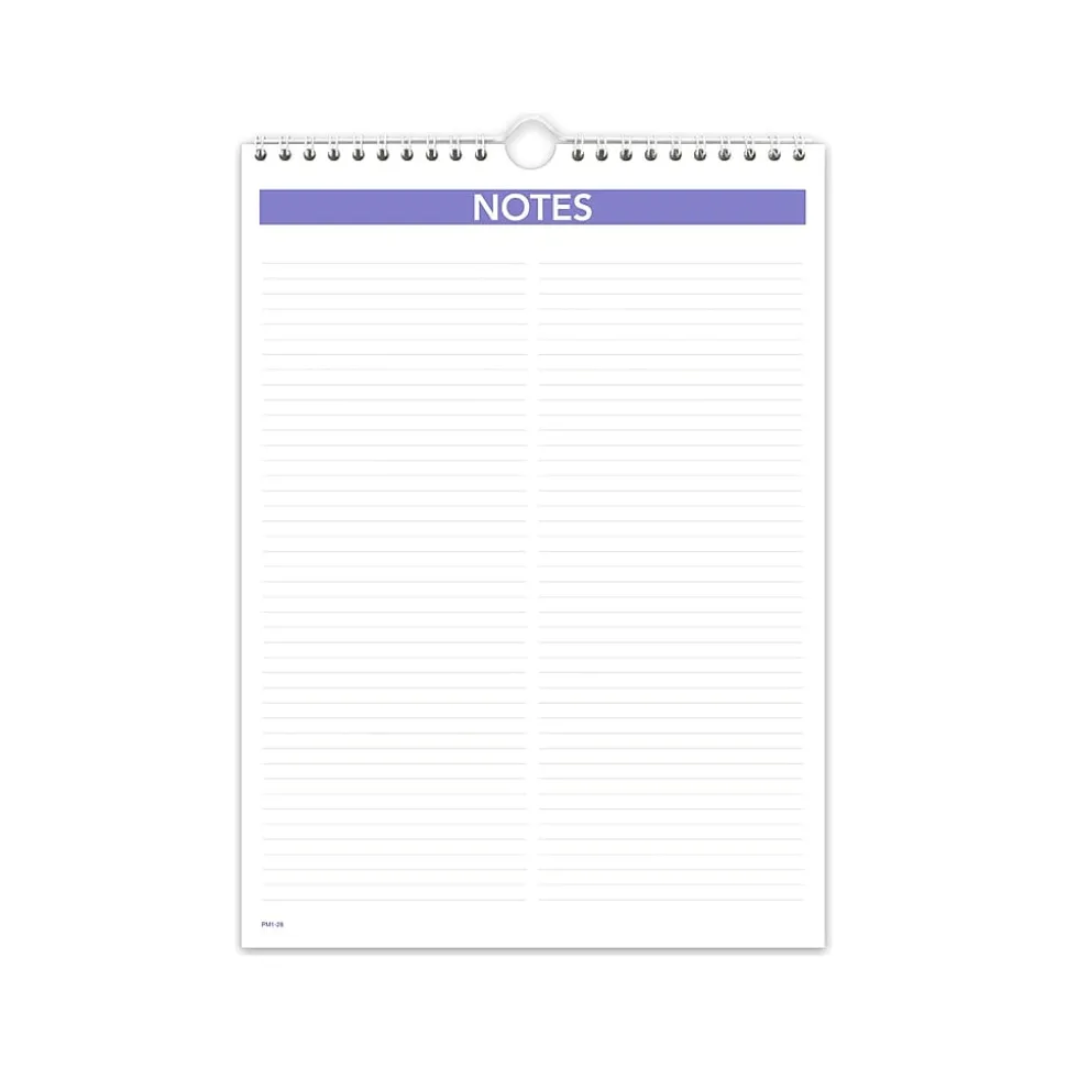 2025 AT-A-GLANCE 8" x 11" Monthly Wall Calendar, White/Purple (PM1-28-25)