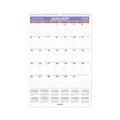 2025 AT-A-GLANCE 15.5" x 22.75" Monthly Wet-Erasable Wall Calendar (PMLM03-28-25)
