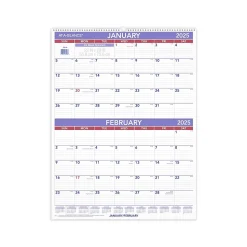 2025 AT-A-GLANCE 22" x 29" Two-Month Wall Calendar, White/Purple (PM9-28-25)