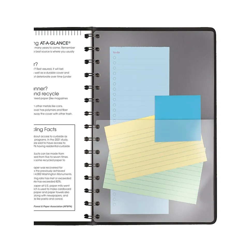 2025 AT-A-GLANCE 5" x 8" Weekly Appointment Book, Faux Leather Cover, Black (70-075-05-25)