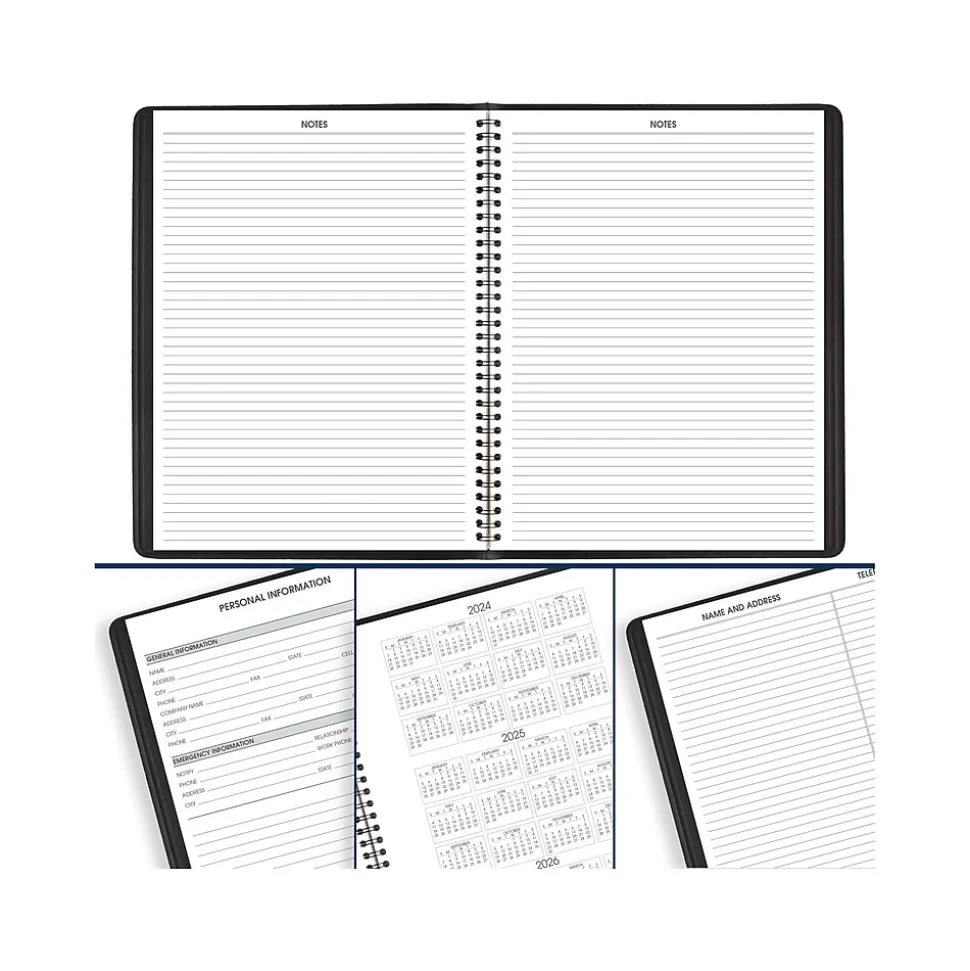 2025 AT-A-GLANCE 8.25" x 11" Weekly Appointment Book, Faux Leather Cover, Black (70-950-05-25)