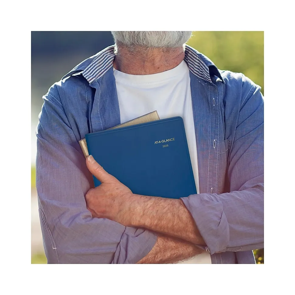2025 AT-A-GLANCE 8.25" x 11" Weekly Appointment Book, Faux Leather Cover, Blue (70-940-20-25)