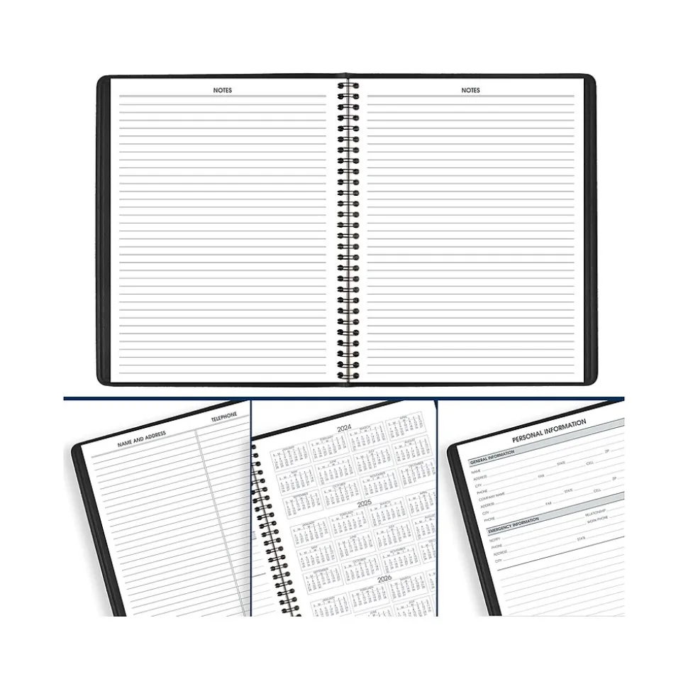 2025 AT-A-GLANCE 7" x 8.75" Weekly Appointment Book, Faux Leather Cover, Black (70-951-05-25)