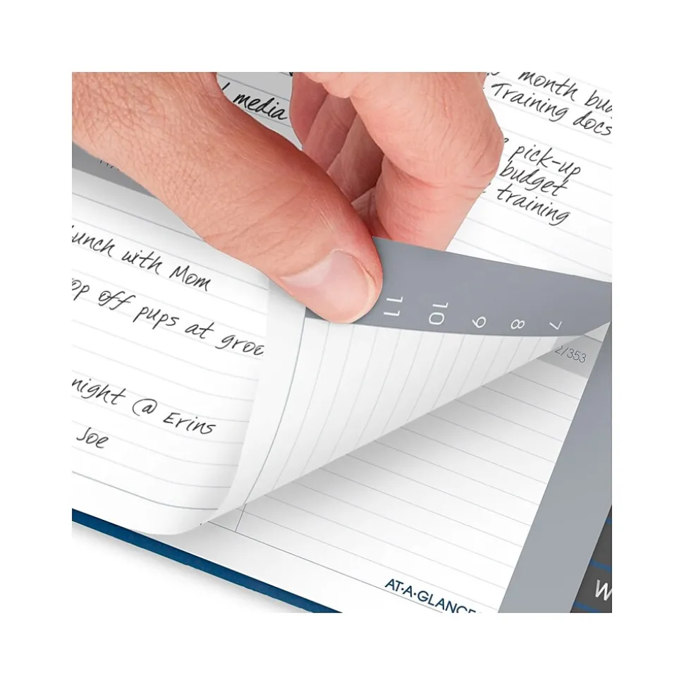 2025 AT-A-GLANCE 5" x 8" Weekly Appointment Book, Faux Leather Cover, Blue (70-108-20-25)