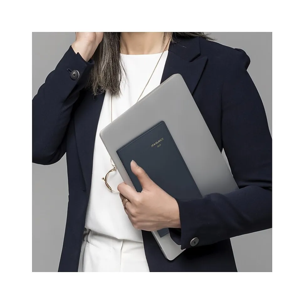 2025 AT-A-GLANCE 5" x 8" Weekly Appointment Book, Faux Leather Cover, Navy (70-075-20-25)