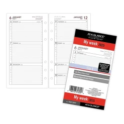 2025 AT-A-GLANCE 6.75" x 3.75" Weekly Planner Refill, White/Gray (063-285Y-25)