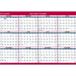 2025 AT-A-GLANCE 36" x 24" Yearly Wall Calendar, Reversible, White/Red (PM212-28-25)