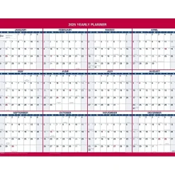 2025 AT-A-GLANCE 16" x 12" Yearly Wet-Erase Wall Calendar, Reversible, White/Red (PM330B-28-25)