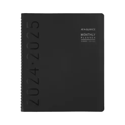 2024-2025 AT-A-GLANCE Contemporary 9" x 11" Academic Monthly Planner, Faux Leather Cover, Black (70-074X-05-25)