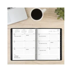 2025 AT-A-GLANCE Contemporary 7" x 8.75" Weekly & Monthly Planner, Faux Leather Cover, Black (70-545X-05-25)