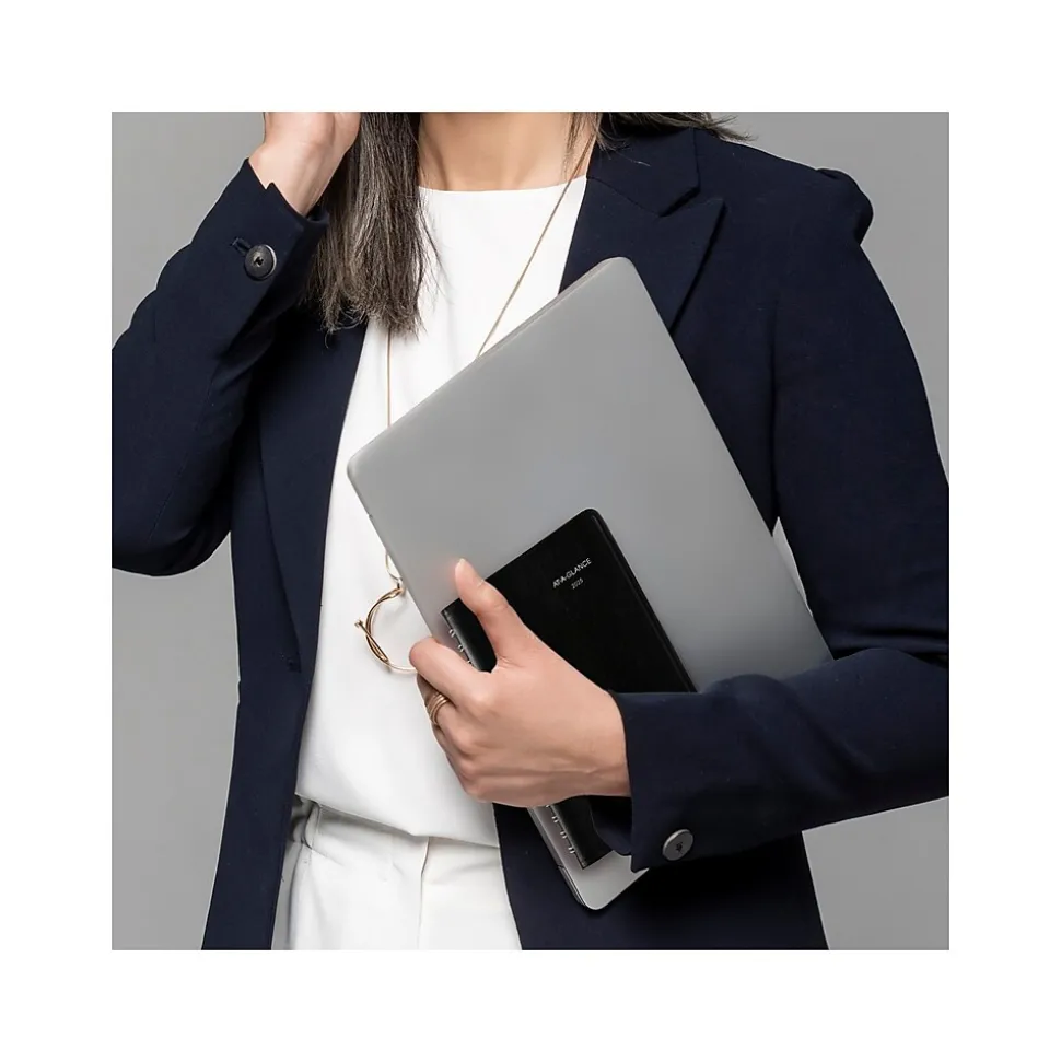 2025 AT-A-GLANCE DayMinder 5" x 8" Daily Appointment Book, Faux Leather Cover, Black (SK44-00-25)