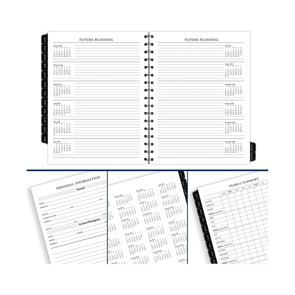 2025 AT-A-GLANCE Executive 8.75" x 6.5" Weekly & Monthly Appointment Book Refill, White/Black (70-908-10-25)