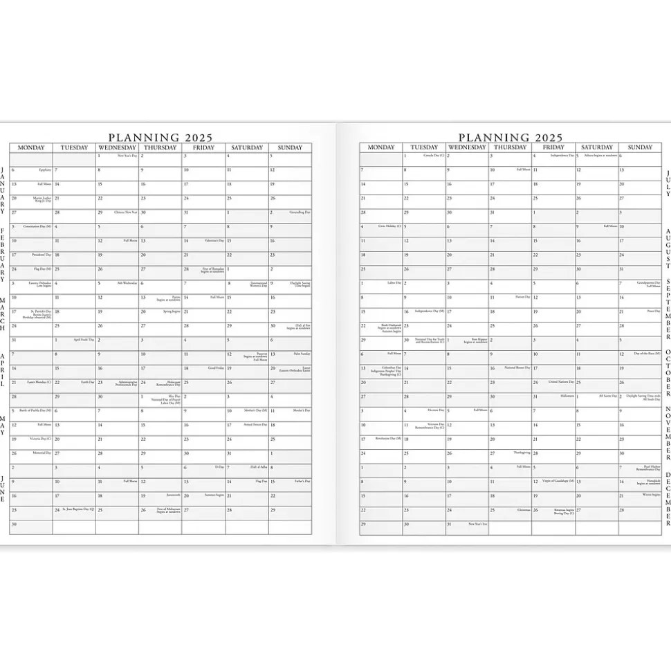 2025 AT-A-GLANCE Executive 11" x 9" Monthly Padfolio Refill, White/Black (70-909-10-25)