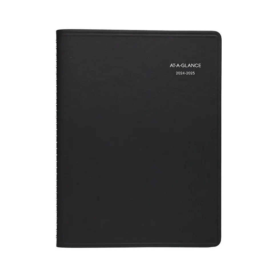 2024-2025 AT-A-GLANCE QuickNotes 8" x 10" Academic Weekly & Monthly Planner, Faux Leather Cover, Black (76-11-05-25)