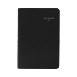2025 AT-A-GLANCE QuickNotes 5" x 8" Daily & Monthly Appointment Book, Faux Leather Cover, Black (76-04-05-25)