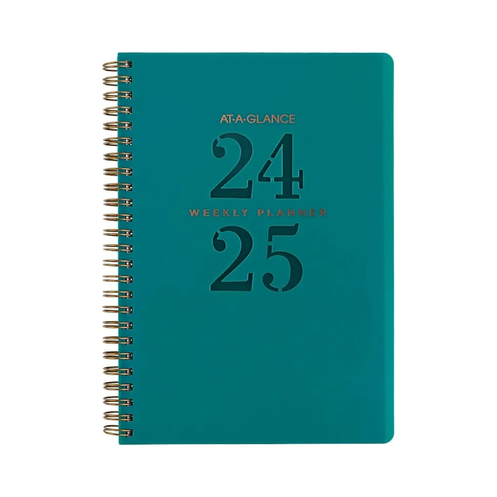 2024-2025 AT-A-GLANCE Signature Lite 5.5" x 8.5" Academic Weekly & Monthly Planner, Teal (YP20LA-12-25)