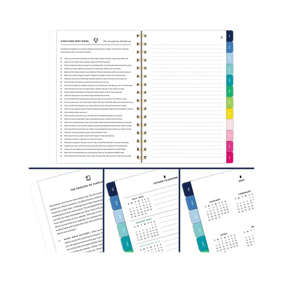 2024-2025 AT-A-GLANCE Simplified by Emily Ley Happy Stripe 5.5" x 8.5" Academic Weekly & Monthly Planner, Poly Cover