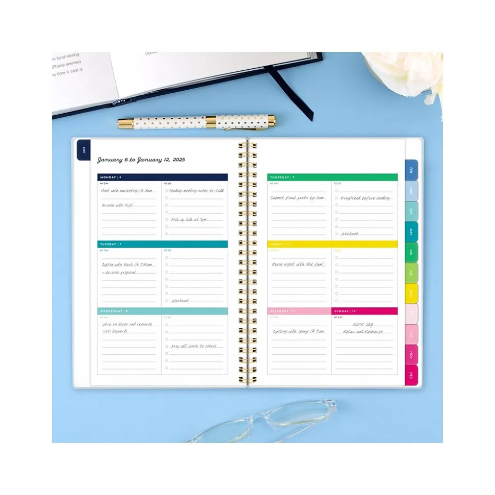 2025 AT-A-GLANCE Simplified by Emily Ley Tile 5.5" x 8.5" Weekly & Monthly Planner, Poly Cover, Multicolor (EL35-200-25)