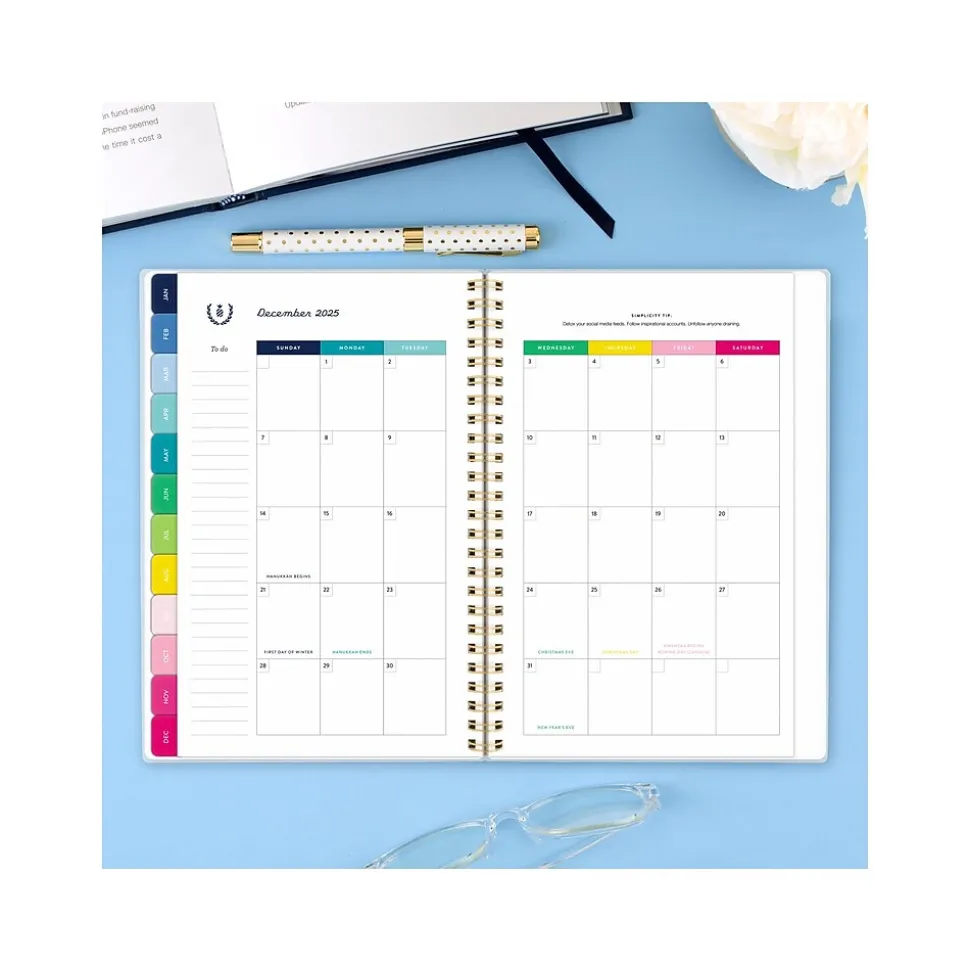 2025 AT-A-GLANCE Simplified by Emily Ley Tile 5.5" x 8.5" Weekly & Monthly Planner, Poly Cover, Multicolor (EL35-200-25)