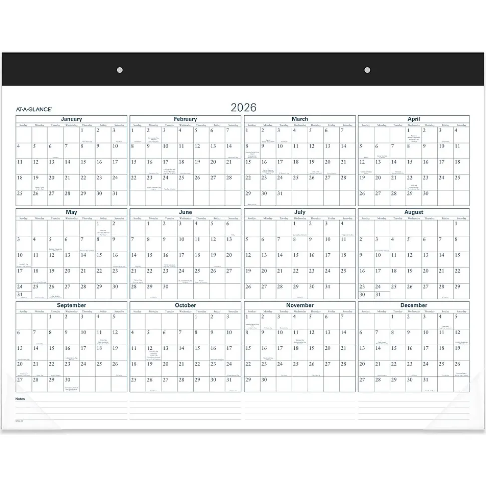 2025 AT-A-GLANCE Success 21.75" x 17" Monthly Desk Pad Calendar, White/Blue (ST24-00-25)