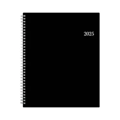 2025 Blue Sky 8.5" x 11" Weekly & Monthly Appointment Book, Plastic Cover, Black (150849)