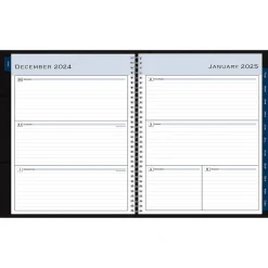 2025 Blue Sky 8.5" x 11" Weekly & Monthly Planner Portfolio, Faux Leather Cover, Black (148454)