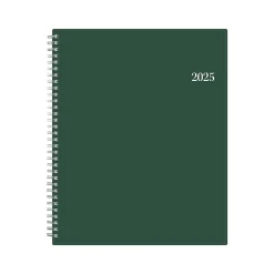 2025 Blue Sky 8.5" x 11" Weekly & Monthly Appointment Book, Plastic Cover, Deep Forest Green (147963)