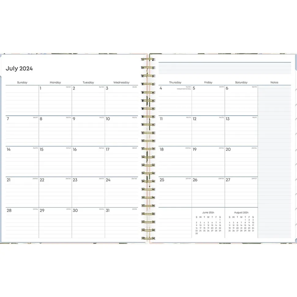 2024-2025 Blue Sky Aminah Rose 8.5" x 11" Academic Weekly & Monthly Planner, Gray Board Cover, Multicolor (150461)