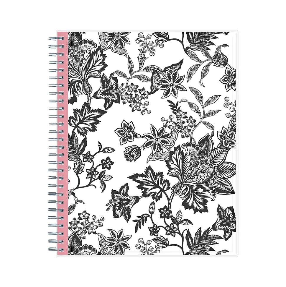 2024-2025 Blue Sky Analeis 8" x 10" Academic Monthly Planner, Plastic Cover, White/Black (130613-A25)