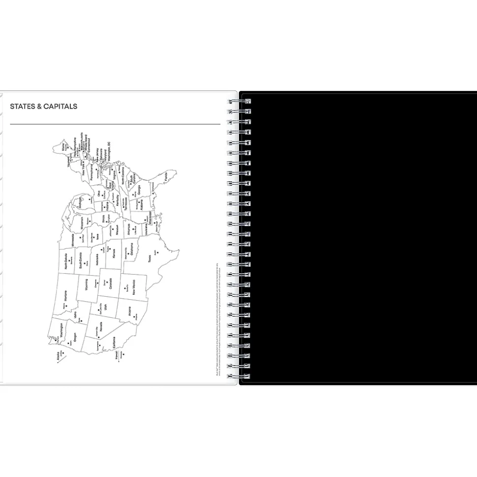 2024-2025 Blue Sky Analeis 8" x 10" Academic Monthly Planner, Plastic Cover, White/Black (130613-A25)