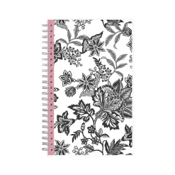 2025 Blue Sky Analeis 5" x 8" Weekly & Monthly Planner, Plastic Cover, White/Black (100003-25)
