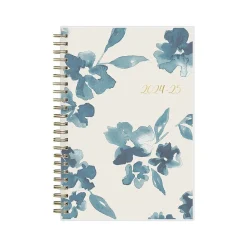 2024-2025 Blue Sky Bakah Blue 5" x 8" Academic Weekly & Monthly Planner, Plastic Cover, Blue/White (131969-A25)