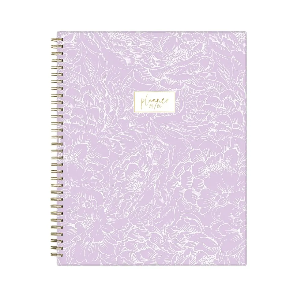 2024-2025 Blue Sky Belinda Selene Sienna Lilac 8.5" x 11" Academic Weekly & Monthly Planner, Plastic Cover, Purple/White