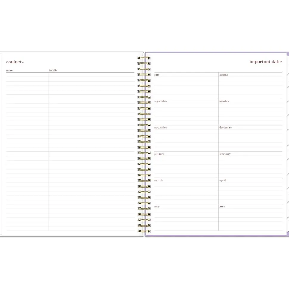 2024-2025 Blue Sky Belinda Selene Sienna Lilac 8.5" x 11" Academic Weekly & Monthly Planner, Plastic Cover, Purple/White