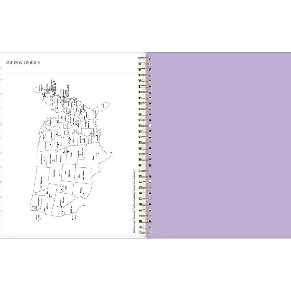 2024-2025 Blue Sky Belinda Selene Sienna Lilac 8.5" x 11" Academic Weekly & Monthly Planner, Plastic Cover, Purple/White