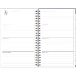 2024-2025 Blue Sky Belinda Selene Sienna Lilac 5" x 8" Academic Weekly & Monthly Planner, Plastic Cover, Purple/White
